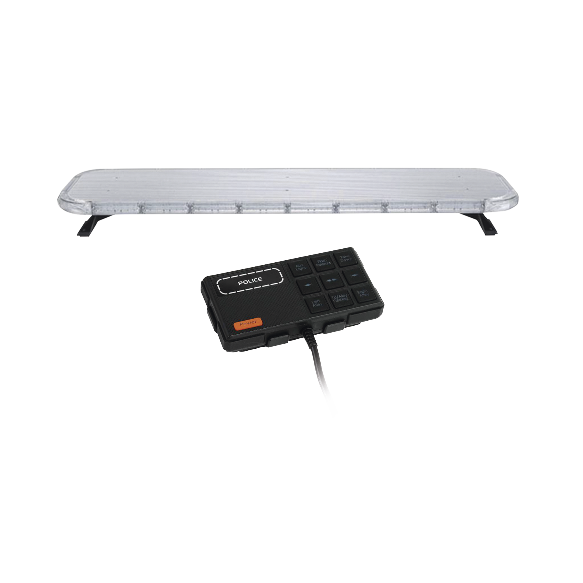 X75RBAS|Barra de luces LED de 46" Rojo/Azul/Ambar , De 132 LEDs, Controlador Incluido, Ideal para Equipar Unidades de Seguridad Publica